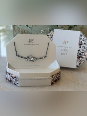 April Birthstone Silver Crystal Necklace - Delicate Cluster
